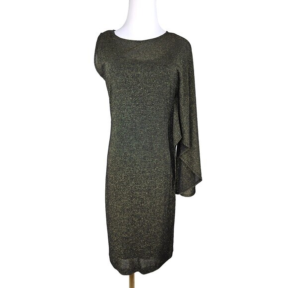 Ted Baker One Shoulder Drape Shimmer Dress Size US 8 Medium - Picture 1 of 11